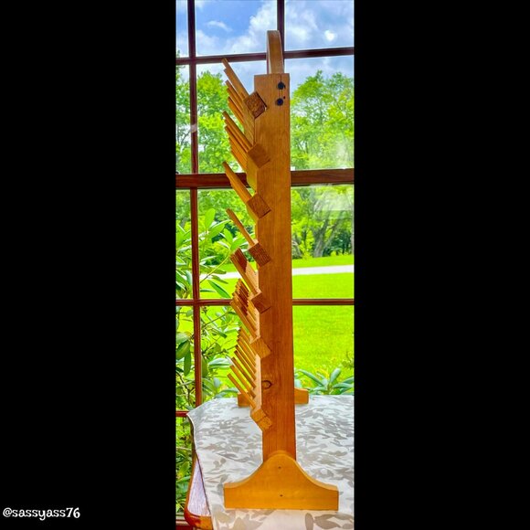 ▪️VTG▪️OOAK Handcrafted Wooden Heart 60 Thread Spool Freestanding Holder Rack - Picture 4 of 15